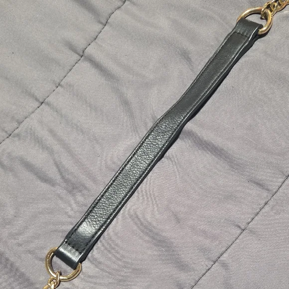 Vince Camuto Black Suede Leather Shoulder Bag with Gold Chain - Picture 10 of 16